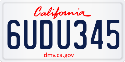 CA license plate 6UDU345
