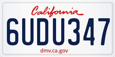 CA license plate 6UDU347