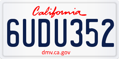 CA license plate 6UDU352