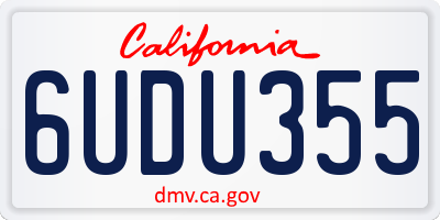 CA license plate 6UDU355
