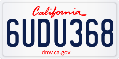 CA license plate 6UDU368