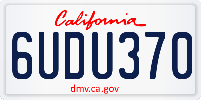 CA license plate 6UDU370