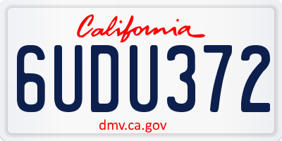 CA license plate 6UDU372