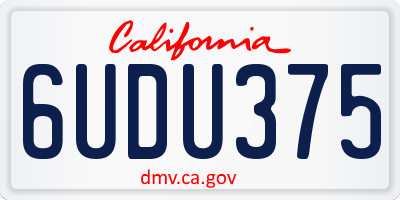 CA license plate 6UDU375
