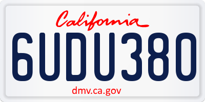 CA license plate 6UDU380