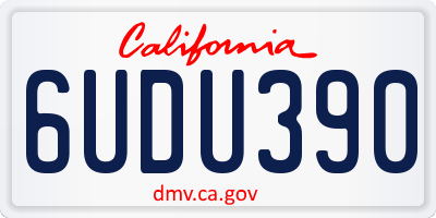 CA license plate 6UDU390