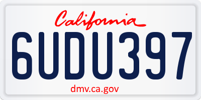 CA license plate 6UDU397