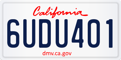 CA license plate 6UDU401