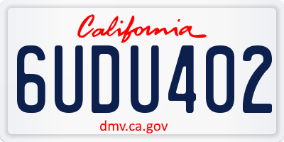 CA license plate 6UDU402