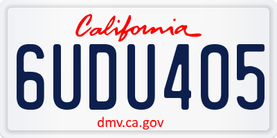 CA license plate 6UDU405