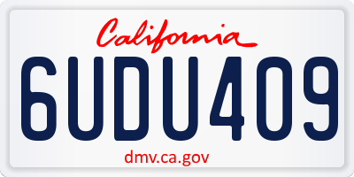 CA license plate 6UDU409