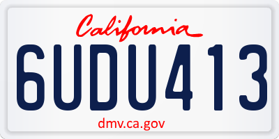 CA license plate 6UDU413