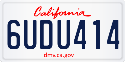 CA license plate 6UDU414