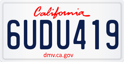 CA license plate 6UDU419
