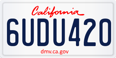 CA license plate 6UDU420