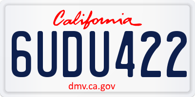 CA license plate 6UDU422