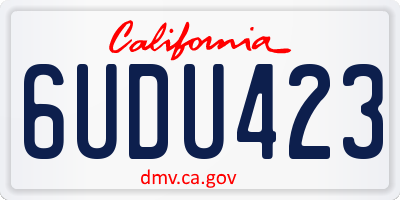 CA license plate 6UDU423