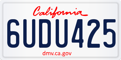 CA license plate 6UDU425