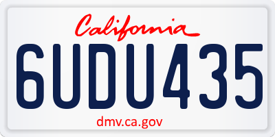 CA license plate 6UDU435