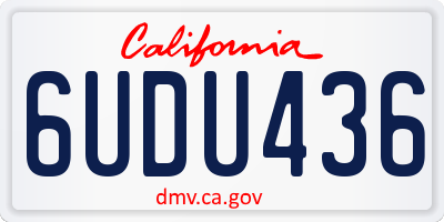 CA license plate 6UDU436