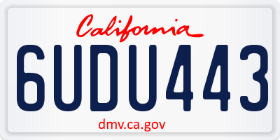 CA license plate 6UDU443