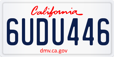 CA license plate 6UDU446