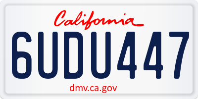 CA license plate 6UDU447