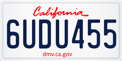 CA license plate 6UDU455