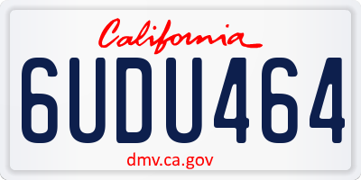CA license plate 6UDU464