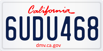 CA license plate 6UDU468