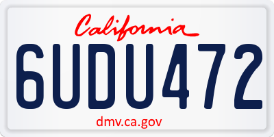 CA license plate 6UDU472