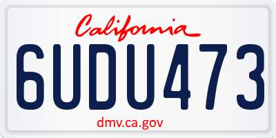 CA license plate 6UDU473