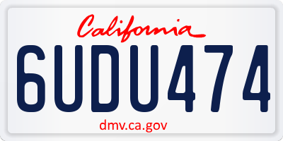 CA license plate 6UDU474