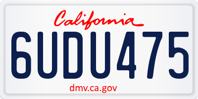 CA license plate 6UDU475