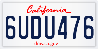 CA license plate 6UDU476