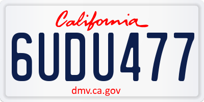 CA license plate 6UDU477