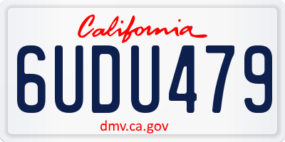 CA license plate 6UDU479
