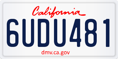 CA license plate 6UDU481