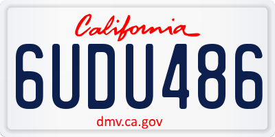 CA license plate 6UDU486