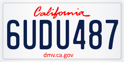 CA license plate 6UDU487