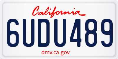 CA license plate 6UDU489