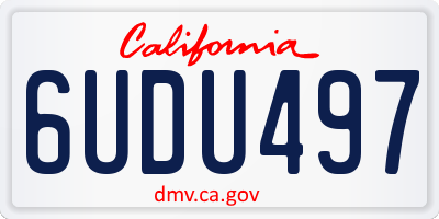 CA license plate 6UDU497