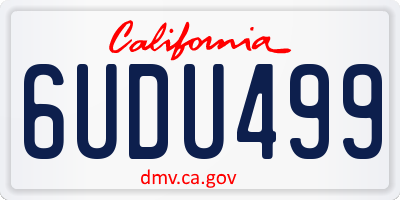 CA license plate 6UDU499