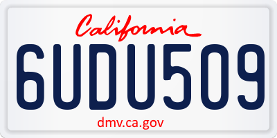 CA license plate 6UDU509
