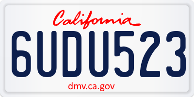 CA license plate 6UDU523