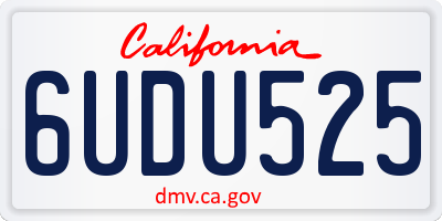 CA license plate 6UDU525