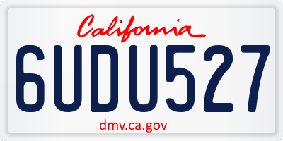 CA license plate 6UDU527
