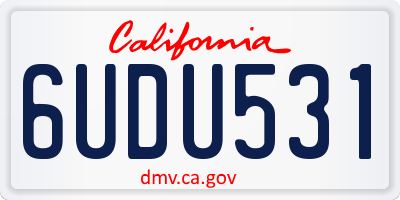 CA license plate 6UDU531