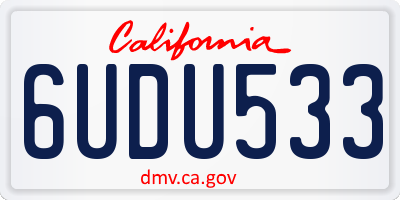 CA license plate 6UDU533