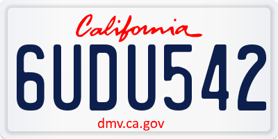 CA license plate 6UDU542